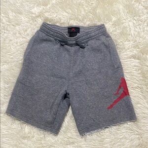 Jordan Gray and Red Athletic Shorts Cotton Blend